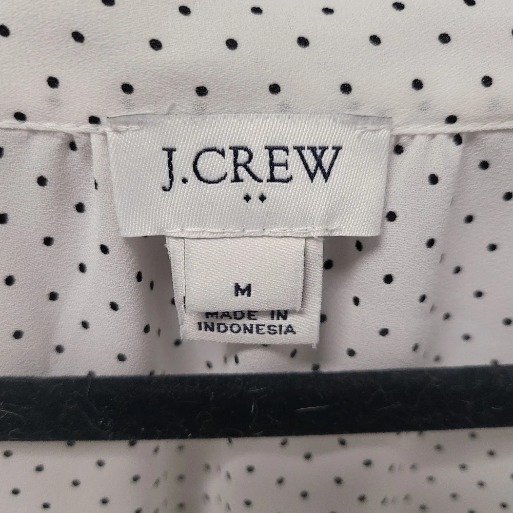 J Crew‎ Sleeveless Polka Dots Button Front Blouse V-Neck Size Medium